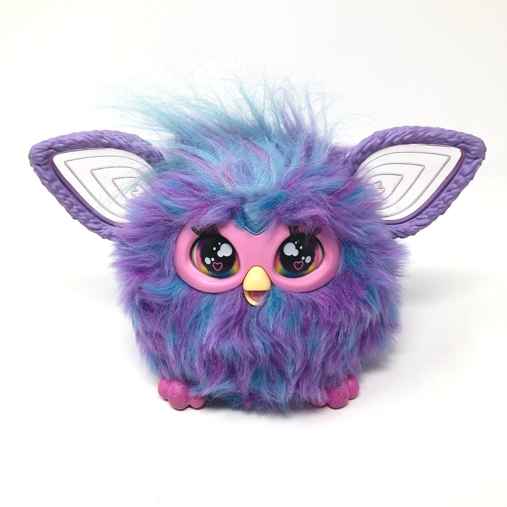 Hasbro Furby 2023 Interactive Plush Toy Purple Blue Light Up Ears F7157